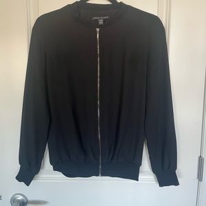Black thin bomber jacket